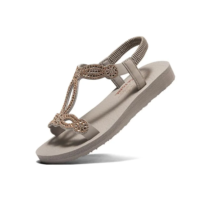 Skechers CALI One Strap Sandals Women's Taupe-2
