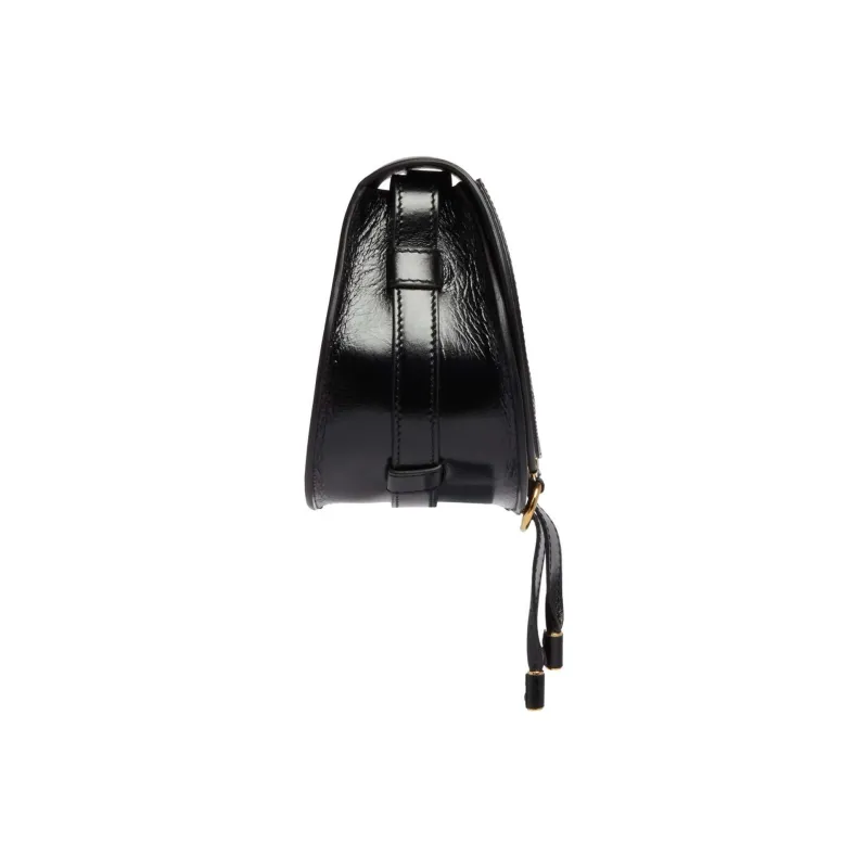 Chloe Marcie Leather Saddle Bag Crossbody Shoulder Bag Women's Black-1