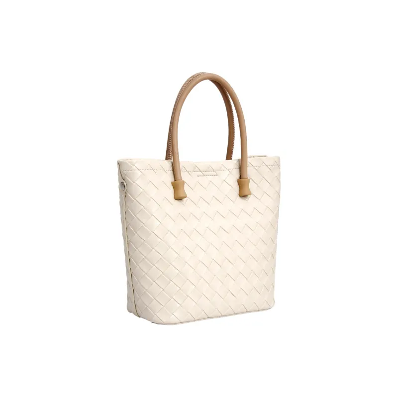 YOCAMU Cow Leather Handbag Women's White-1