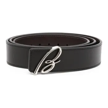 Brioni Logo plaque Leather Belt