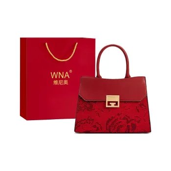 Vigno Synthetic Leather Handbag One Shoulder Crossbody Medium Size Women's Red
