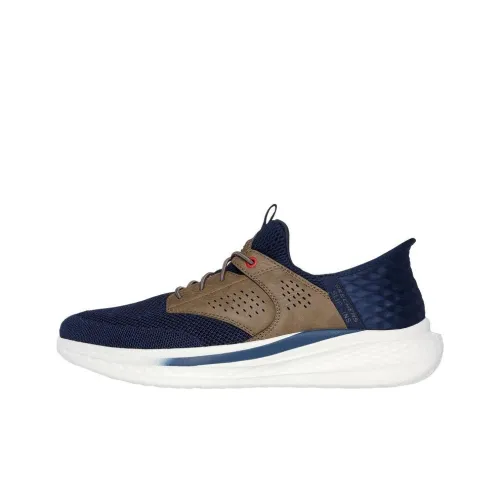 Skechers Slip Ins Non slip Lightweight Low Top Casual Shoes Men's Blue Brown