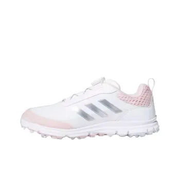 Adidas Cushioning Slip Resistant Low Top Golf Shoes Women's White Pink