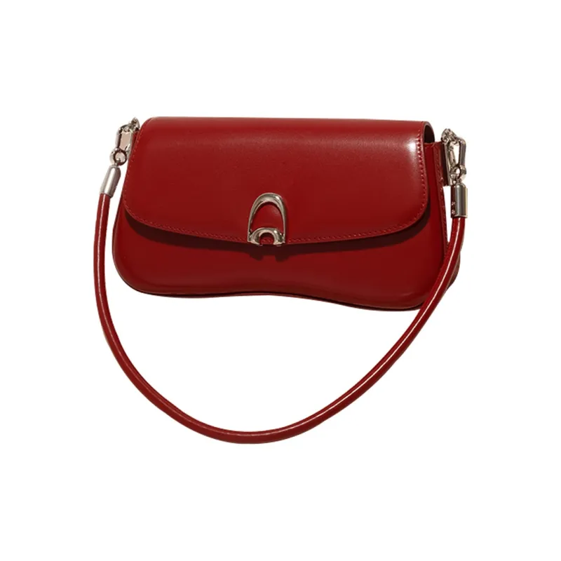 GXFMOD Cow Leather Baguette Bag Handbag, Shoulder Bag Medium Size Women's Multicolor-8