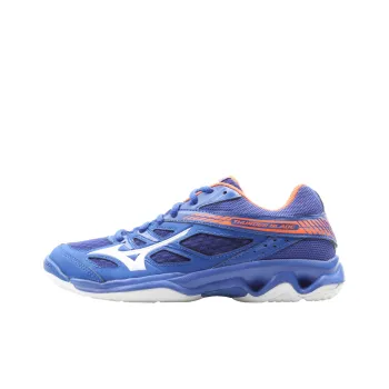 Mizuno Anti Slip And Wear Resistant Breathable Low Top Volleyball Shoes Unisex Blue White Orange
