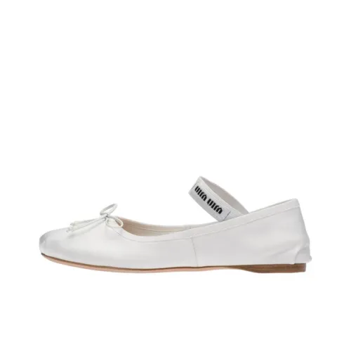 MIU MIU Logo-strap Ballerina Shoes