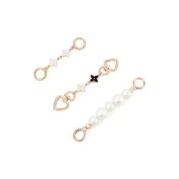 Alloy Horse-Drawn Bag Mahjong Bag Shoulder Strap Conversion Pearl Extender Chain Medium Size Women's Gold-Tone