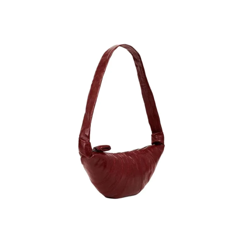 Lemaire Croissant Series Coated Cotton Crossbody Bag Shoulder Bag Medium Size Unisex Brick Red-1