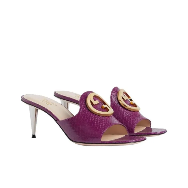 GUCCI Blondie Slide Slippers Women's Purple-2