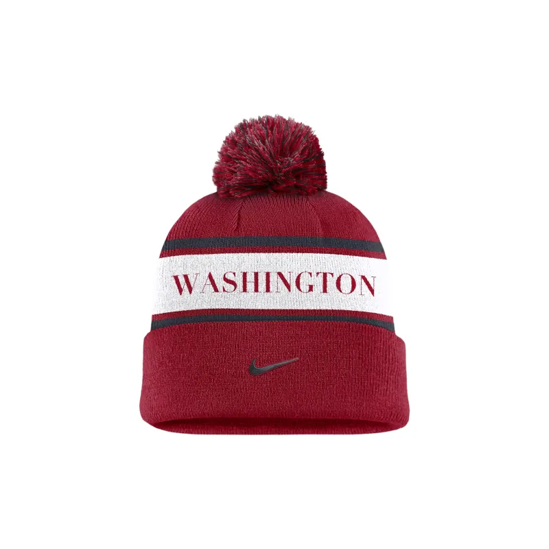 Nike Washington Nationals Team Stripe Peak Men's Nike Mlb Cuffed Pom Beanie-1