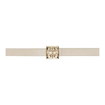 GIVENCHY Two-Tone Design Calfskin Leather Belts Women's White Width: 3CM