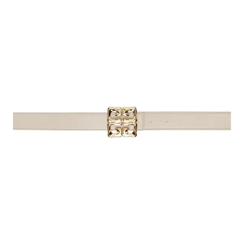 GIVENCHY Two-Tone Design Calfskin Leather Belts Women's White Width: 3CM-0