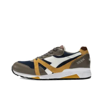 Diadora Anti Slip Wear Resistant Low Top Casual Running Shoes Unisex Brown Gray
