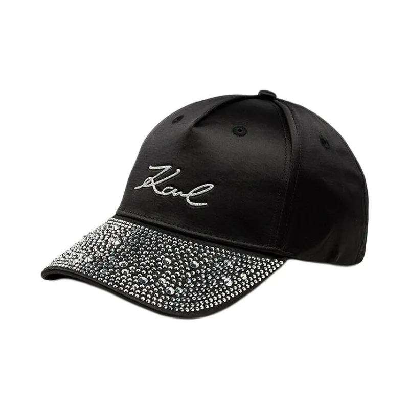 KARL LAGERFELD / Karl Lagerfeld Jeans Signature Rhinestone embellished Visor-0