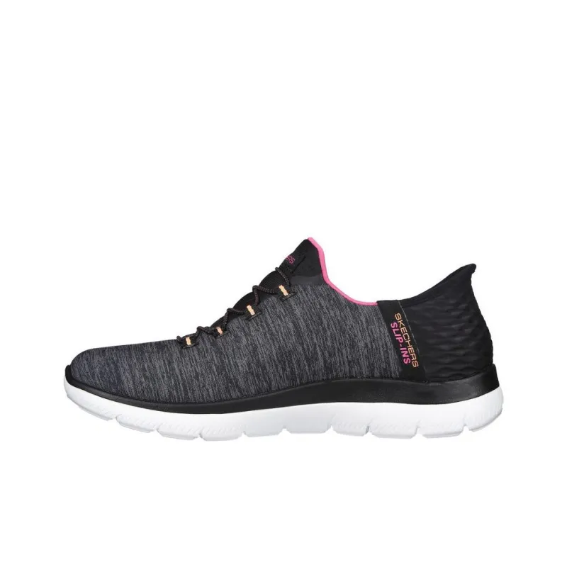 Skechers Anti Slip Wear Resistant Low Top Casual Shoes Women's Black Gray Purple-2