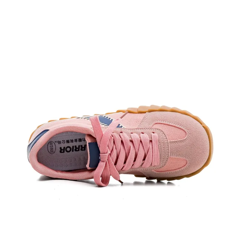 Warrior Warrior Height Increasing Lightweight Low Top Canvas Shoes Women's Pink Dark Blue-2