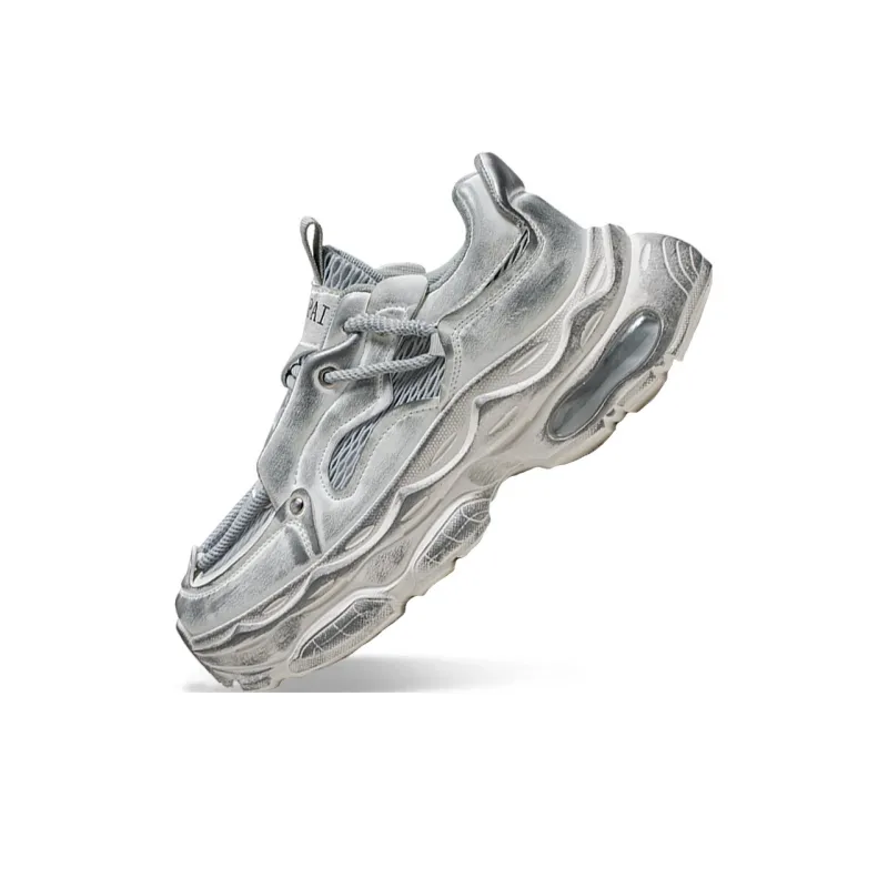 Meiretu Cushioning Coverage, Impact Resistant, Height Increasing Low Top Chunky Sneakers Men's-33