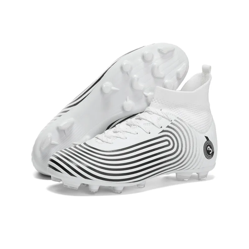 Kuding Soccer Shoes Unisex High Top Rose Red/Black/White/Mismatched Black White-13