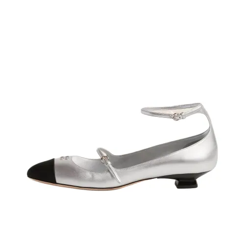 miu Shoes miu Shoes Mordore Casual Single Shoes 2.5cm Women's Silver