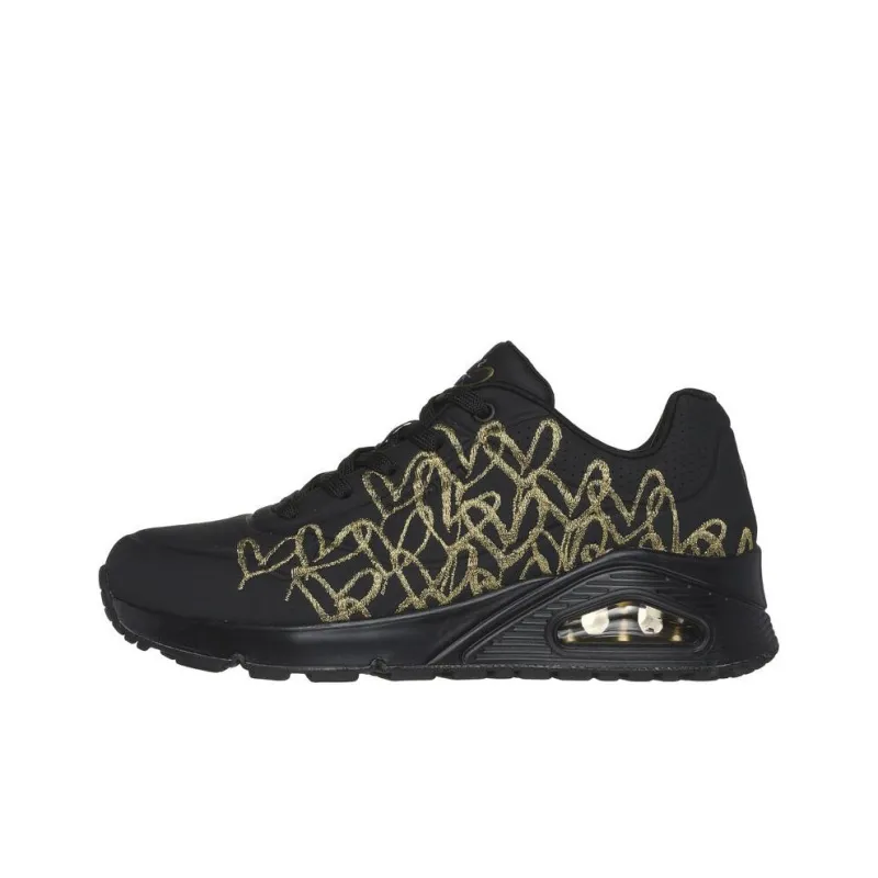Skechers Uno Anti Slip Wear Resistant Low Top Casual Shoes Women's Black-0