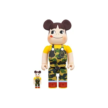 BE@RBRICK X BAPE 400%100% Fujiya Milk Sister Green Trendy Figures 7cm/28cm