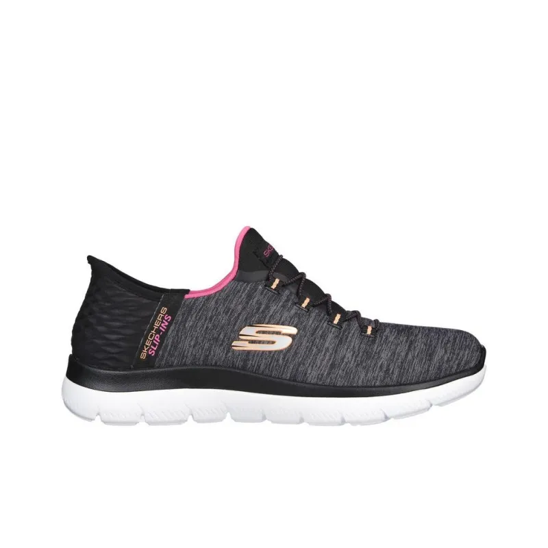 Skechers Anti Slip Wear Resistant Low Top Casual Shoes Women's Black Gray Purple-1