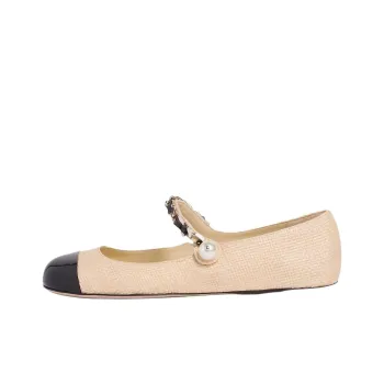 MIU MIU Flat Mary Jane Shoes Women's Black Umber