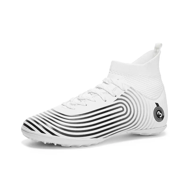 Kuding Soccer Shoes Unisex High Top Rose Red/Black/White/Mismatched Black White-38
