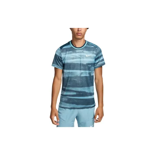 Nike Dri-Fit Tennis Tops Men Turquoise Color