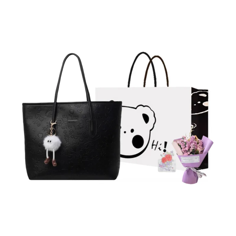 NX DOUGHNUT PU Shoulder Bag Women's Black/Khaki/Pink-70