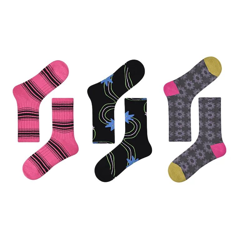 Vine Color Mid Calf Socks Women's 3 Pack-3