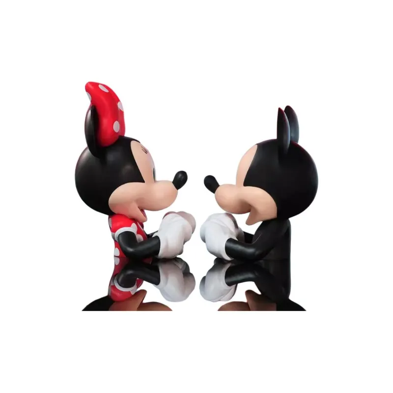 Disney Mickey Mouse Minnie Mouse Heart Half Bust Statue Chibi Figures 9.4cm-3
