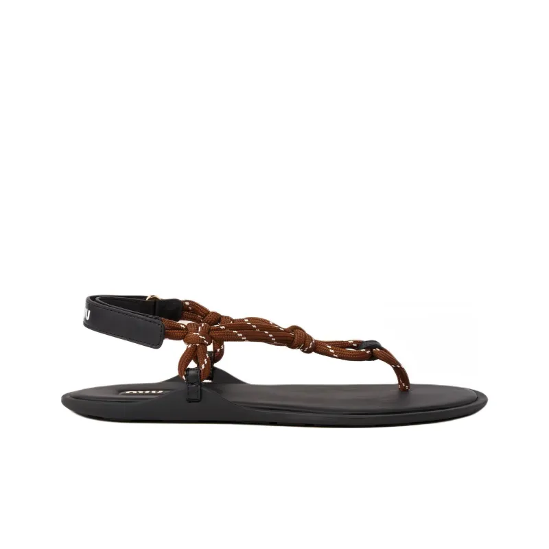MIU MIU Cord-strap Leather Sandals-1