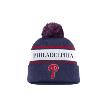 Nike Philadelphia Phillies Team Stripe Peak Men's Nike Mlb Cuffed Pom Beanie
