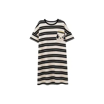 OUSHIBO Nightgown Women's Black White