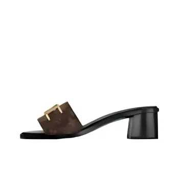 LOUIS VUITTON Lock It Slides 'Brown Monogram With Gold Plate' Women's
