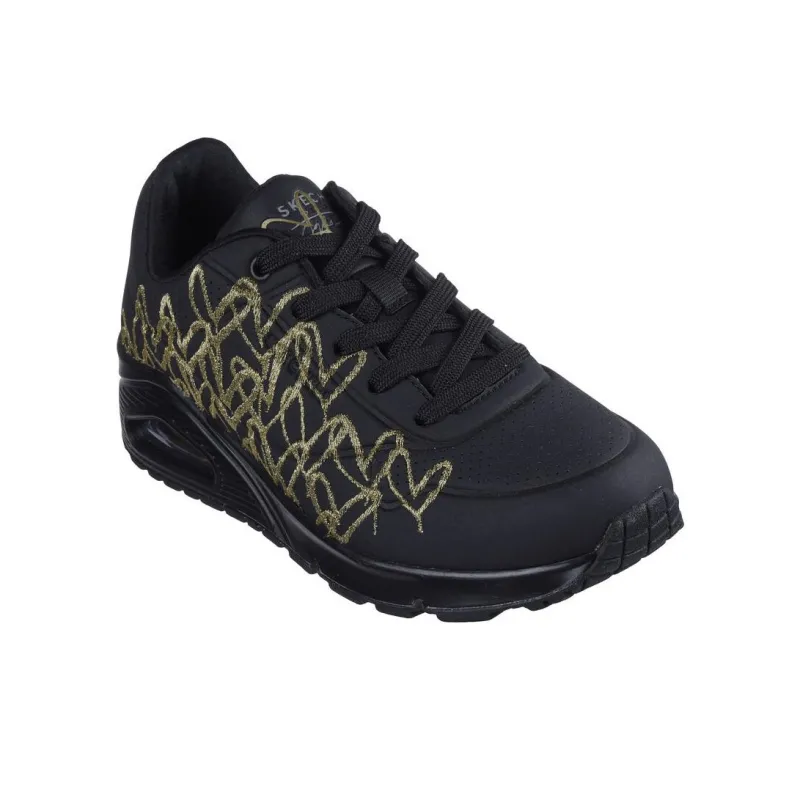 Skechers Uno Anti Slip Wear Resistant Low Top Casual Shoes Women's Black-2