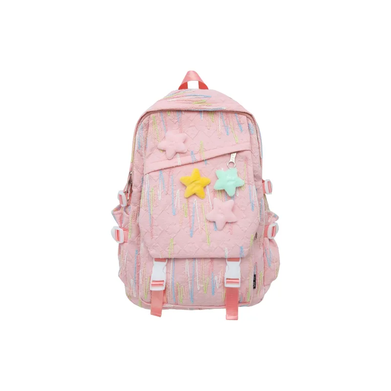 BAODIDAISHU Nylon Backpack Regular Women's White/Black/Purple/Pink-8