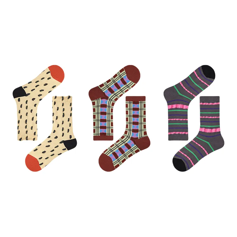 Vine Color Mid Calf Socks Women's 3 Pack-1