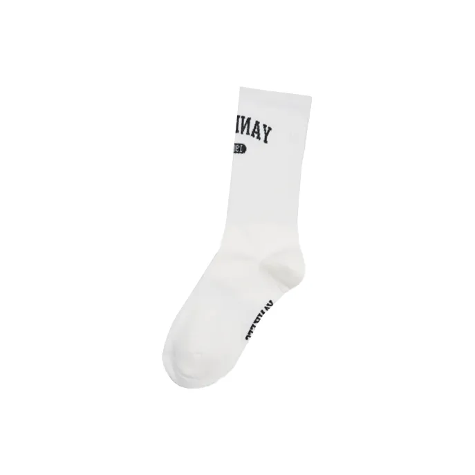 MLB New York Yankees Mid Calf Socks Unisex 1 Pack White-0