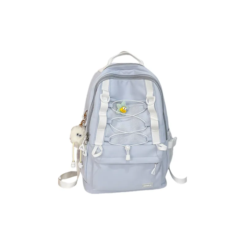 NX DOUGHNUT Nylon Fabric Backpack Women's Black/Pink/Yellow/Light Green/Light Blue-22