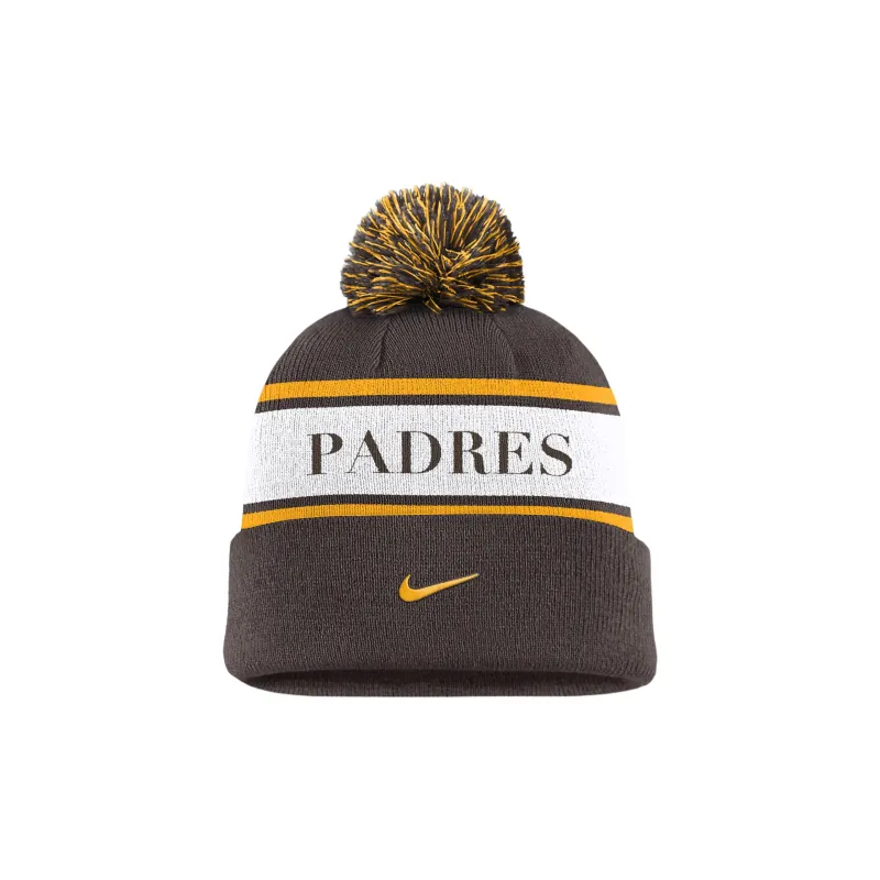 Nike San Diego Padres Team Stripe Peak Men's Nike Mlb Cuffed Pom Beanie-1