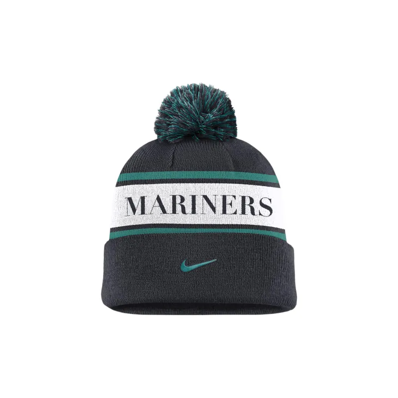 Nike Seattle Mariners Team Stripe Peak Men's Nike Mlb Cuffed Pom Beanie-1