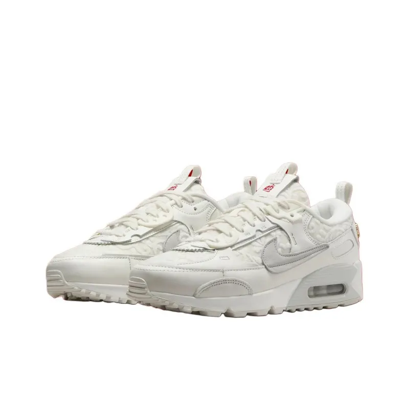 Nike Air Max 90 Futura Slip Resistant Low Top Skateboard Shoes Men's White Gray-3