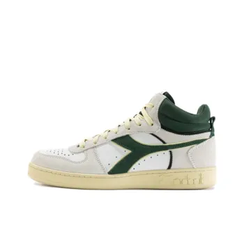 Diadora Magic Basket Anti Slip Wear Resistant Mid Top Skateboard Shoes Unisex White Gray Green