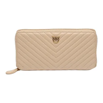 PINKO Leather Wallet Women's Dark Beige