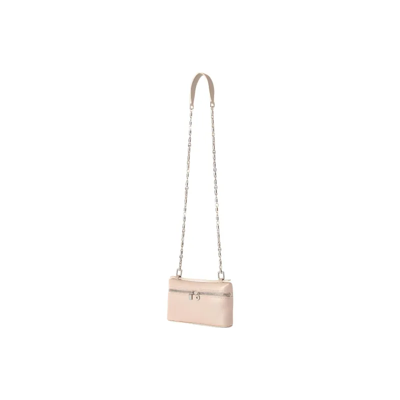 Loro Piana ExtraPocket Stamped Calfskin Clutch Mini Women's Light Beige-1
