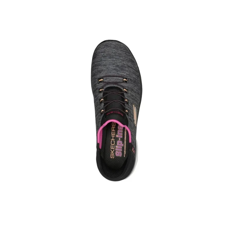 Skechers Anti Slip Wear Resistant Low Top Casual Shoes Women's Black Gray Purple-4