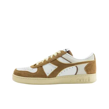 Diadora Magic Basket Anti-Slip Wear-Resistant Low-Top Skateboard Shoes Unisex White Brown