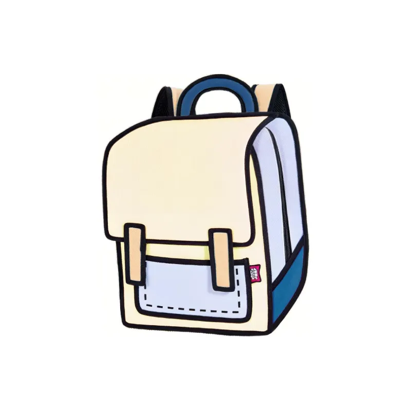 JumpFromPaper Polyester Backpack College Expansion Edition Large Size Unisex Pink/Ecru/Black-1